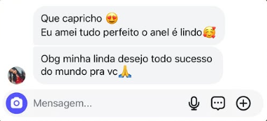 Mensagem elogiando capricho